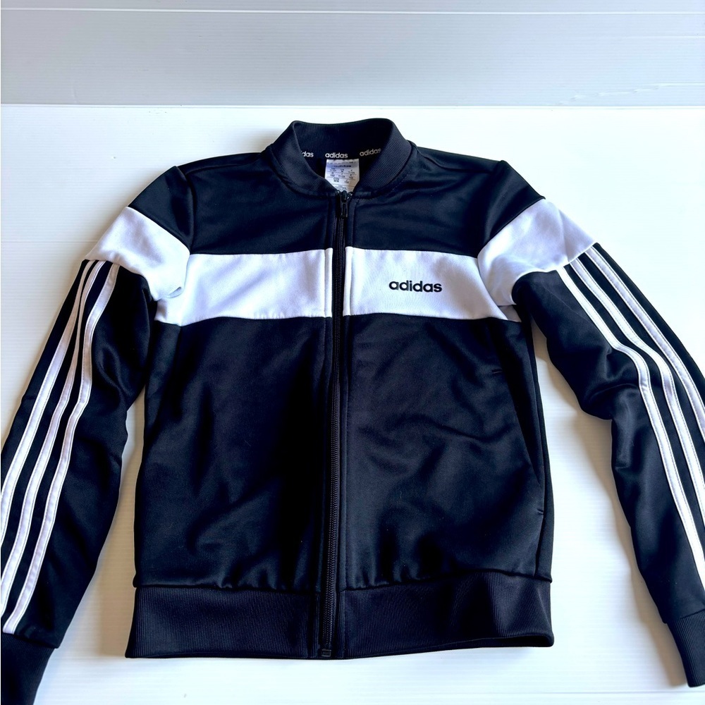 Adidas Black and White Striped Vest Size 12